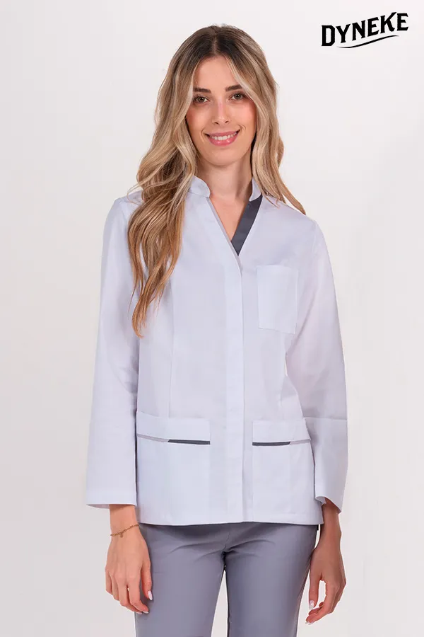[8338797-SP] Chaqueta mujer doble vivo gris cremallera m/l (SP)