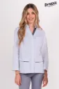 Chaqueta mujer doble vivo gris cremallera m/l