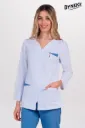 Chaqueta mujer poliéster elástico contraste azul m/l
