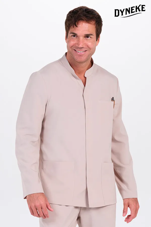 [8332785-P] Chaqueta cbro. elástica beige cuello mao (P)