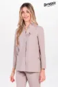 Chaqueta elástica beige sra.cuello mao