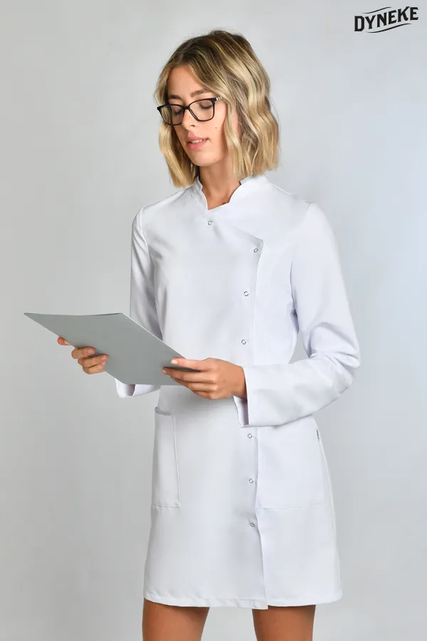 [8885570-SP] Bata mujer laboratorio contraste gris (SP)